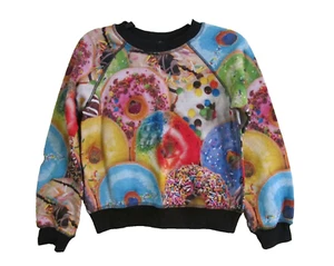ZARA TEREZ Crew Neck Fleece Colorful Abstract Print Sweatshirt Top X-Large NWT - Picture 1 of 4