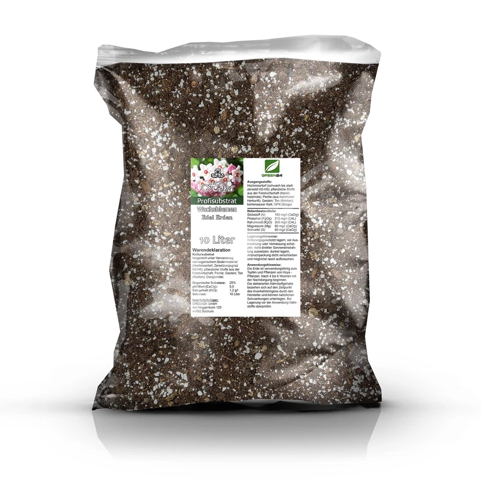 GREEN24 Hoya - Erde Substrat 10L für Wachsblumen Porzellanblumen