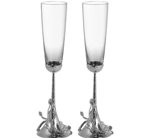 MICHAEL ARAM White Orchid Toasting Flutes Set of 2 $140 - Picture 1 of 4
