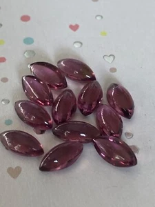 12 Czech Vintage Navettes 10x5mm amethyst Flatback repair Craft Pack of 12 - Picture 1 of 3