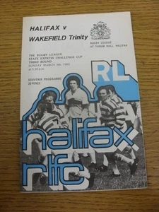 09.03.1980 Rugby League Programm: Halifax v Wakefield Trinity [Challenge Cup] . - Bild 1 von 1