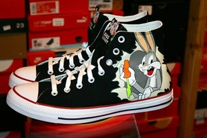 AUTHENTIC Converse X Bugs Bunny Black White Red Chuck Taylor All Star Men size - Picture 1 of 7