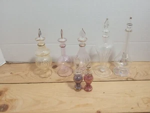 Vintage Glass Perfume Bottles Egyptian Lot of 7 - Picture 1 of 20