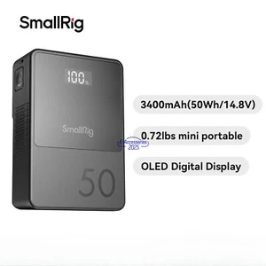 SmallRig VB50 Mini V Mount Akku 3400mAh w/ OLED Display V Lock Battery fr Camera - Picture 1 of 17