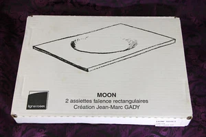 Set of 2 Jean-Marc Gady Designer Art Moon Plate / Platter Porcelain version NEW! - Picture 1 of 8