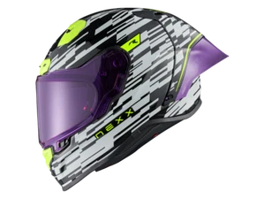 Nexx X.R3R Helmet Carbon GlitchRacer White/Neon (+purple translucent visor) - Picture 1 of 5