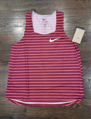 Nike Women's Dri-Fit ADV Aeroswift Striped Running Singlet Size M DR5852-638 - Image 1 of 4