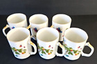 Vintage Royal Crown SPRINGTIME Paneled Mugs 6171 Strawberries Butterflies SET 6