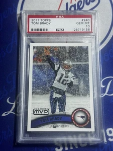 PSA 10 2011 TOPPS TOM BRADY LEAGUE MVP #240 GEMA COMO NUEVO Super Bowl Patriots - Imagen 1 de 2