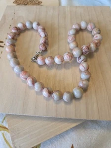 Jasper Stone Necklace 18" Pink - Picture 1 of 6