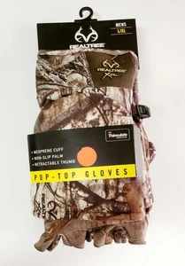 Realtree Xtra Mens L / XL Pop-Top Gloves 3M Thinsulate Insulation Neoprene Cuff - Picture 1 of 4
