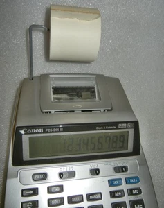 Canon P26-DH 12 Digit Calculator W Clock & Calendar Silver, New Ink Roller+Paper - Picture 1 of 8
