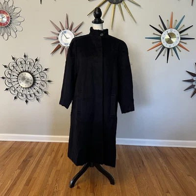 Casaco Clifford Michael Feminino 8 Azul Escuro 90% Alpaca/10% Lã Botão Frontal Luxo - Imagem 1 de 4