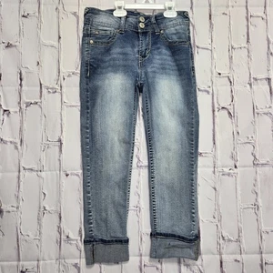 Pantalones de mezclilla recortados Wallflower The Luscious Curvy Fit lavado medio para mujer talla 3 con puños - Imagen 1 de 17