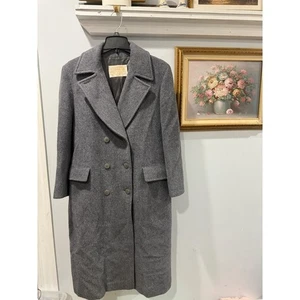 Abrigo largo Pendleton vintage 100 % lana virgen - gris para mujer talla 10 años 80 - Imagen 1 de 5