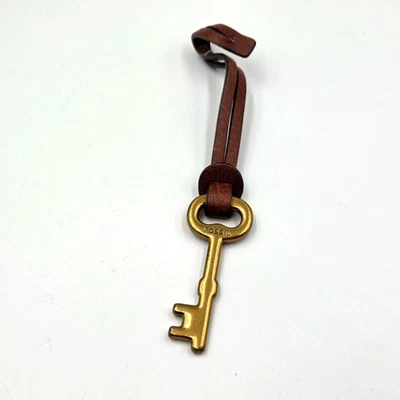 Fossil Brown Leather Gold Tone Purse Hanging Purse Key Fob Charm Replacement - Image 1 of 3