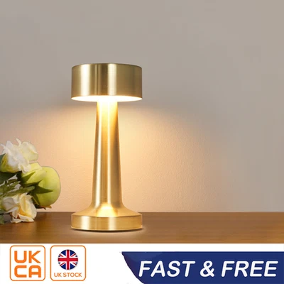 Touch Control Dimmable Metal Table Lamp Rechargeable LED Night Light Cordless UK