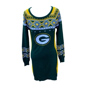 NFL Green Bay Packer Mini Suéter Vestido Go Pack Go Talla Mediana Bodycon - Imagen 1 de 10