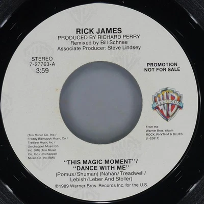 RICK JAMES This Magic Moment / Dance With Me WARNER BROS 7-27763 VG+ 45 1989 7" - Image 1 of 4