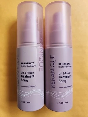 Paquete de 2 aerosoles de tratamiento rejuvenecedor de elevación y reparación KERANIQUE 2 fl oz cada uno Foto 1 de 4