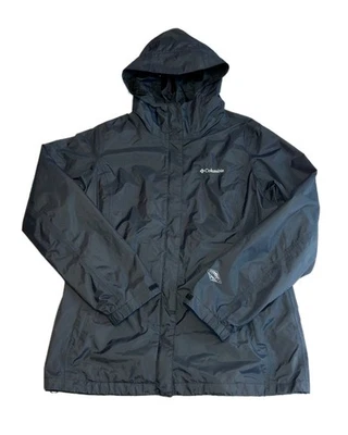 Chaqueta de Lluvia COLUMBIA Omni Tech Para Hombre Grande Negra Impermeable Transpirable Con Capucha  Foto 1 de 4