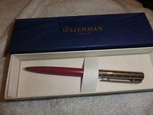 NEW Waterman Allure Deluxe Paris Ballpoint Pen Red & Chrome w/ BOX Blue Ink - Picture 1 of 6