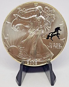 Silver Coin: 2002 American Eagle "Horse" $1 Dollar Coin - 1oz Fine Silver 0,999 - Picture 1 of 4