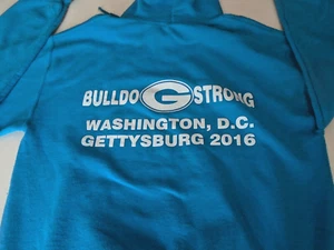 Traveling classrooms Fleece Hoodie adult size m blue bulldog strong gettysburg - Picture 1 of 8