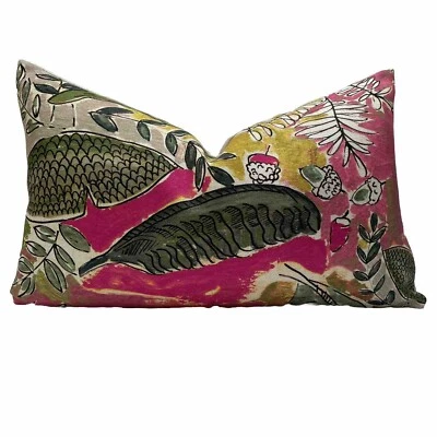Lalie Design Jungle Rose Fabric Cushion Cover 12” X 20” - Image 1 of 4