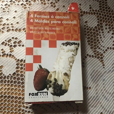 1 Sets Total 4 Cannoli Forms 5.5625” X 0.875” Original Box Fox Run Used - Image 1 of 2