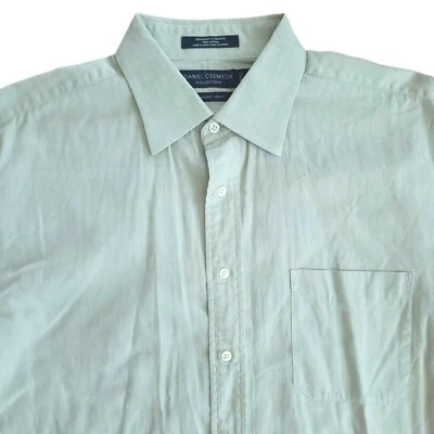 Daniel Cremieux Light Green Gray Mens 17 Dress Shirt Long Sleeve Richard Cotton - Image 1 of 4