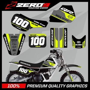 HONDA QR 50 MOTOCROSS GRAPHICS MX GRAPHICS DECALS KIT STRIKE BLK / GRY / YEL-F - Imagen 1 de 6