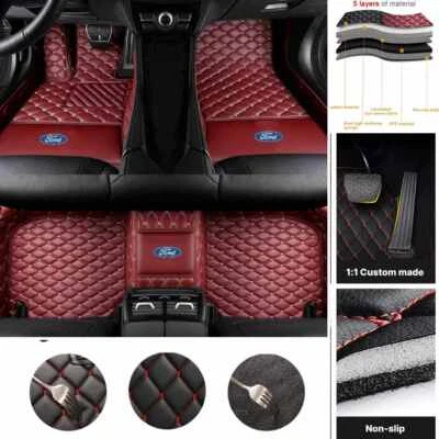 For Ford Fiesta Flex Focus Fusion Car Floor Mats Waterproof All Weather Carpets Foto 1 de 4