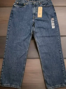 NUEVO CON ETIQUETAS Levi Jeans Hombres 36x30 Azul 550 Relajado Pierna Cónica Denim Ropa de Trabajo Lavado Medio - Imagen 1 de 9