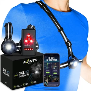 AVANTO SOLX1 Pro Chest Light, USB-C Smart Running Lights with Safety Courses, Bl - Picture 1 of 12