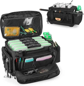 Waterproof Fishing Tackle Bag with Waterproof EVA Bottom (No Tackle Boxes in Pac - Picture 1 of 12