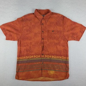 The Territory Ahead Dress Shirt Mens XL Dark Orange Aztec Hawaiian Button Up - Picture 1 of 9