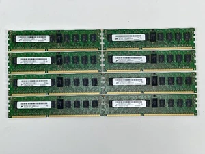 Micron 32GB Lot of 8x 4GB 1Rx4 PC3L-10600R ECC RDIMM DDR3 1333MHz RAM Memory - Picture 1 of 3