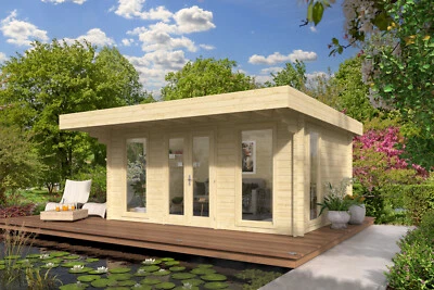 44 mm Gartenhaus ISO 500x385 cm Blockhaus Holzhaus Gerätehaus Schuppen Hütte - Bild 1 von 4