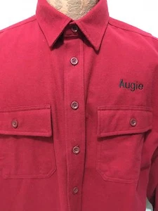 Camisa LL Bean L Gamuza Roja Algodón Manga Larga Augie Bordada en el Pecho - Imagen 1 de 4