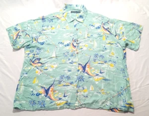 POLO Ralph Lauren Tropical Mangas Cortas Pez Espada Velero Verde XXL - Imagen 1 de 7