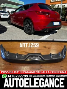 DIFFUSORE ADATTO A SEAT LEON MK3 FL 2017-2020 NERO LUCIDO SOLO PER FR - Imagen 1 de 10