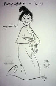 Copia de hoja modelo de personaje del estudio de producción Mulan 1998 11x17 Walt Disney #GB - Imagen 1 de 2