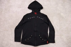 Tripp NYC Hoodie Womens Large Goth Punk Metal Studded Zip Black - Picture 1 of 12