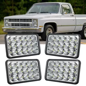 4PCS 4X6" LED Headlights Hi/Low Sealed Beam For Chevy C10 Pickup Truck 1981-1987 - Bild 1 von 13