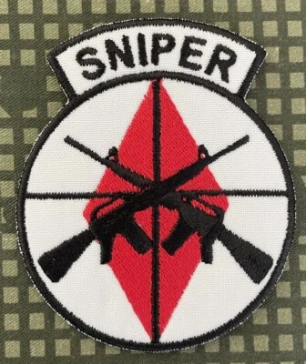 Sniper Crossed Rifles Patch Hook & Iron-On Repro New A1159 - Image 1 of 2