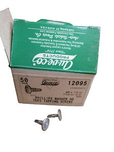 Auveco 12095 #8 X 1/2 PHILLIPS WASHER HEAD TEKS TAP SCREW - ZINC QTY 50 - Picture 1 of 3