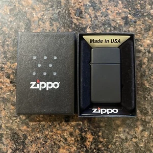 Zippo Slim Black Matte Lighter New With Box - Picture 1 of 4