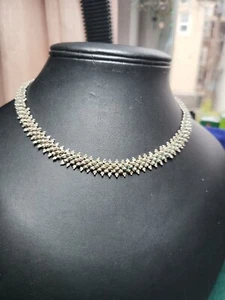 Antiker viktorianischer Cannetille Halsreif Sterling Silber 925 Halskette. - Bild 1 von 12