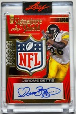 JEROME BETTIS SIGNED LEAF 2023 NFL JERSEY SIGNATURE SHIELD #7/10 CARD SS2-JB2